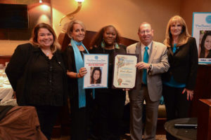 Councilmember Paul Koretz presenting Natalie Mignon with an Award of Recognition with Director of Communications, Ali Simard, Paulinda & Chief of Staff, Joan Pelico
